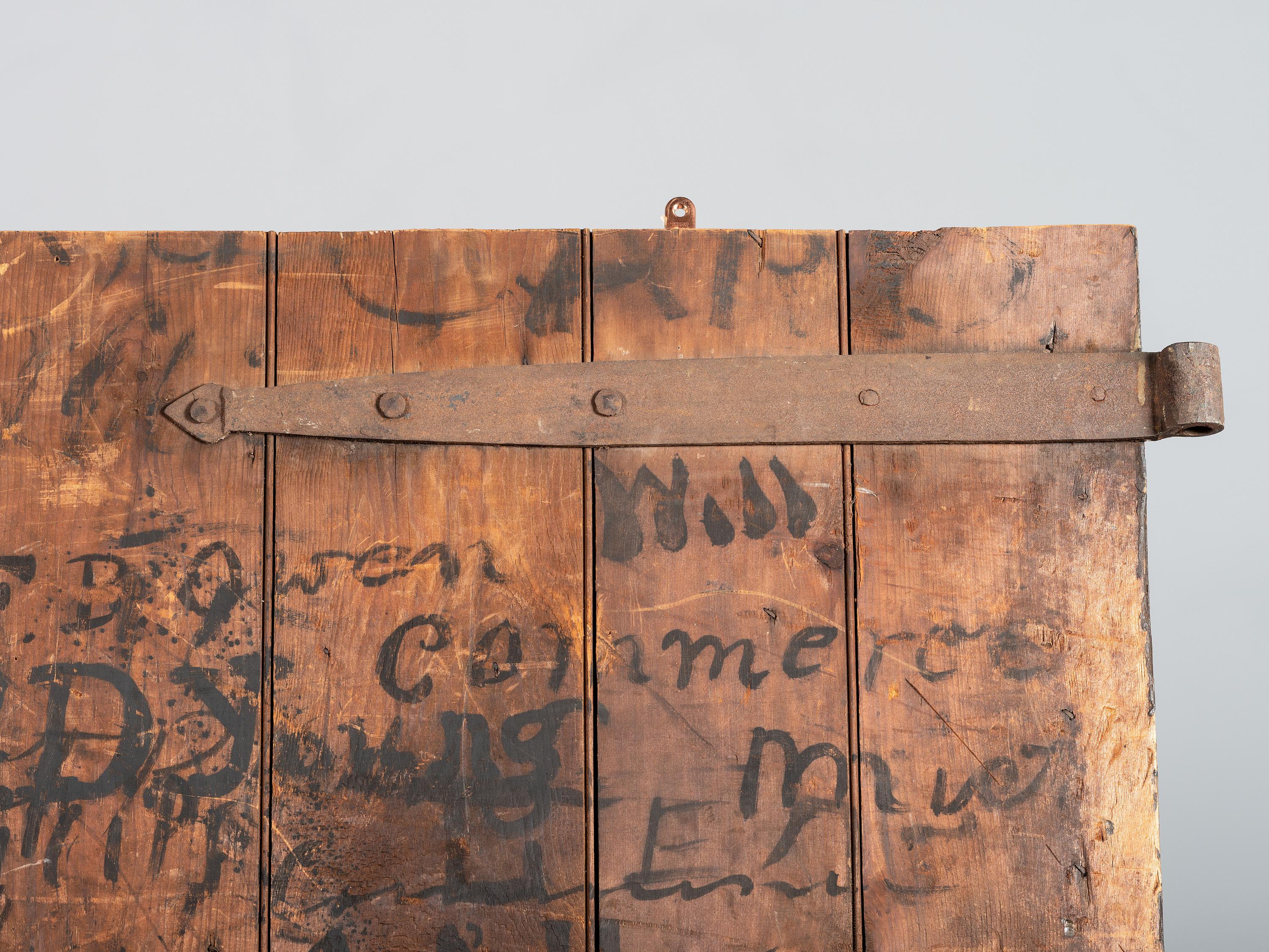 Two Painted Wood Barn Doors
