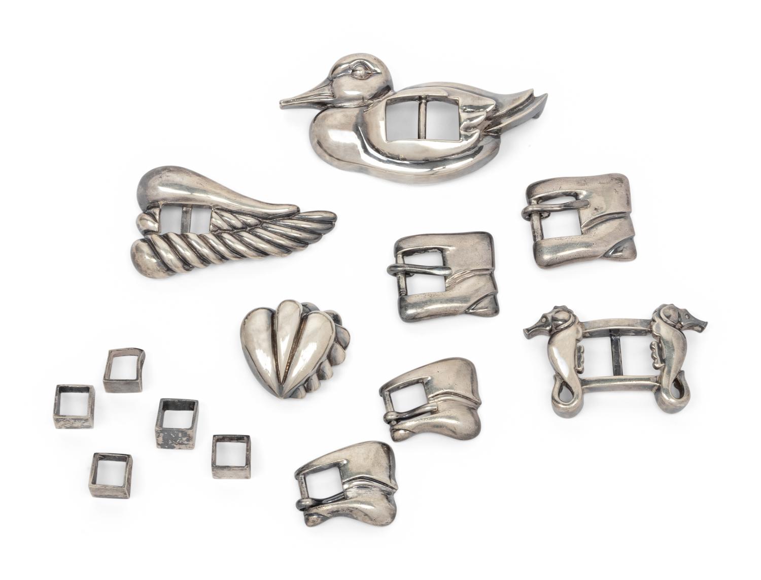 Collection of Kieselstein items: 27 belts, 10 buckles, 15 Tips, 1970s-80s