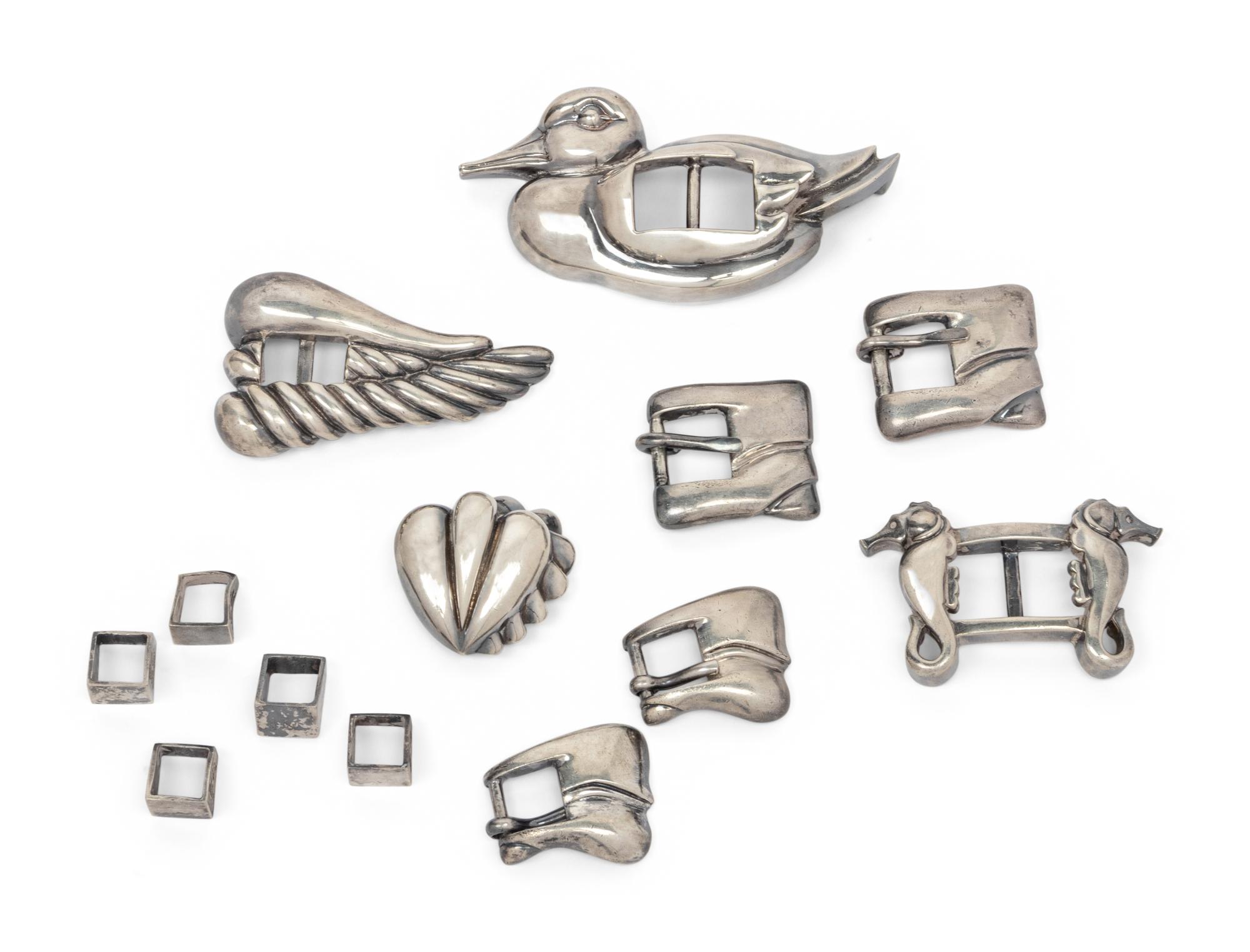 Collection of Kieselstein items: 27 belts, 10 buckles, 15 Tips, 1970s-80s