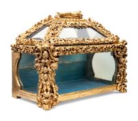 A Baroque Style Carved Giltwood Table Vitrine