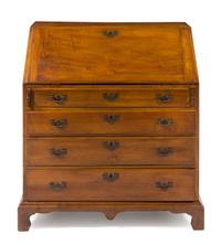 A Chippendale Cherry Slant-Front Desk Height 40 x width 35 5/8 x depth 20 inches. — NEW ENGLAND, 18TH CENTURY