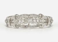 A 14K White Gold and Diamond Bracelet
