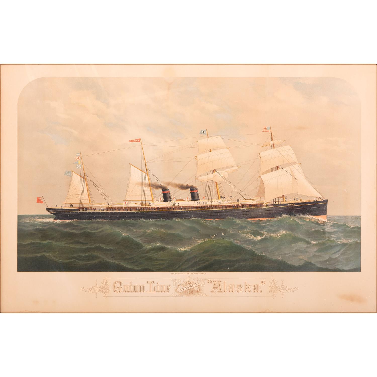 A Lithograph of the Guion Line Steamer 'Alaska'