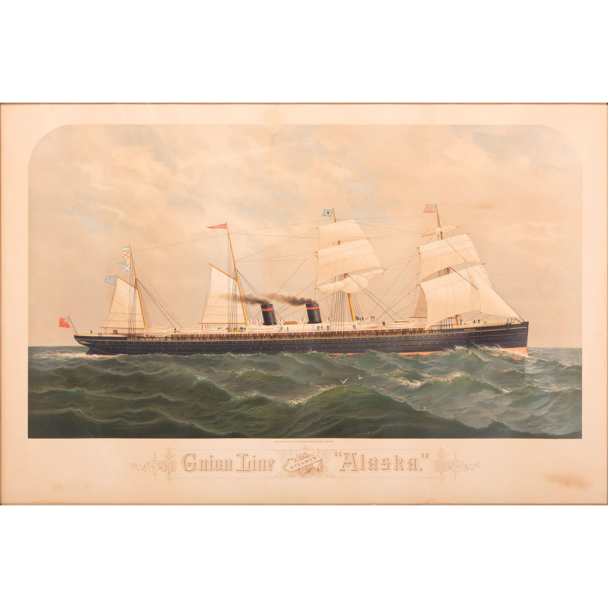 A Lithograph of the Guion Line Steamer 'Alaska'