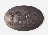 A Large Wedgwood Bert Bentley Black Basalt Plaque, UK, early 20th century
