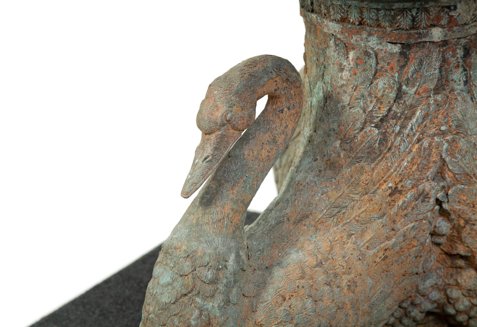 A Bronze Swan-Form Base Fountain — EARLY 20TH CENTURY