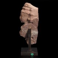 An Indian carved pinkish-buff sandstone bust of a female deity 砂岩雕女神像 Uttar Pradesh, 10th / 11th century ??? ??????