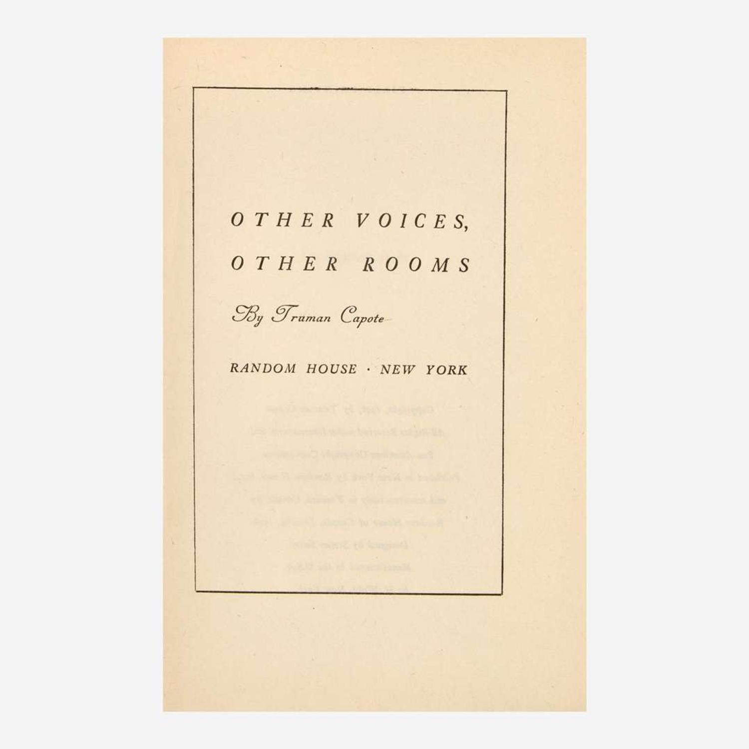[Literature] Capote, Truman Group of 4 First Editions