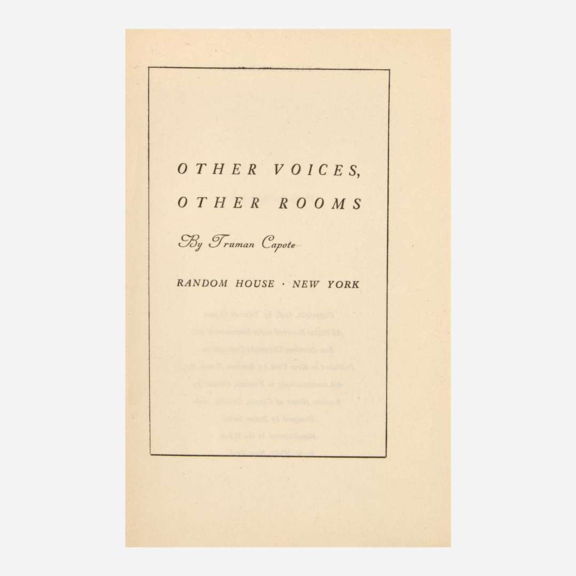 [Literature] Capote, Truman Group of 4 First Editions