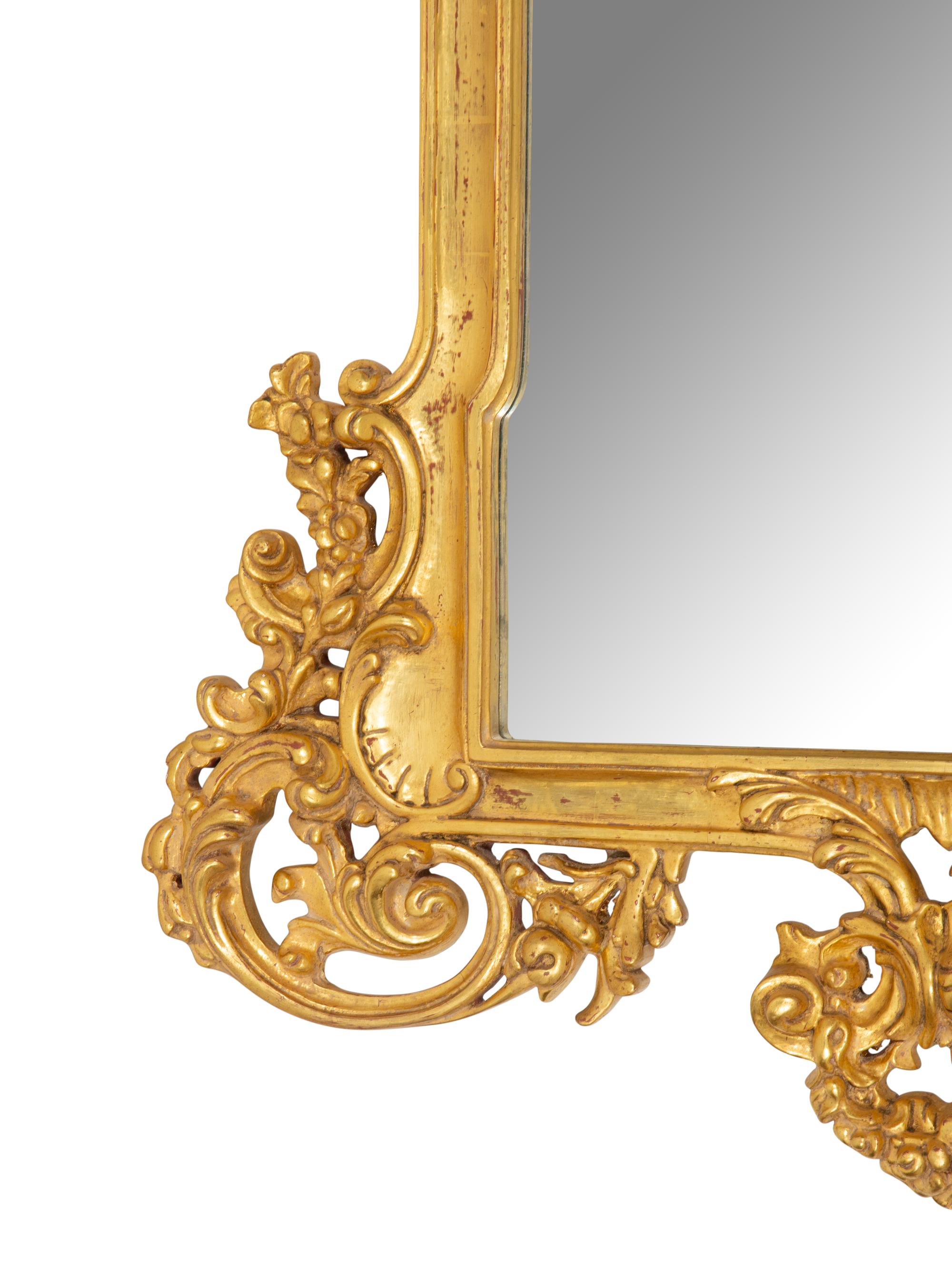 A Pair of Italian Baroque Style Giltwood Mirrors