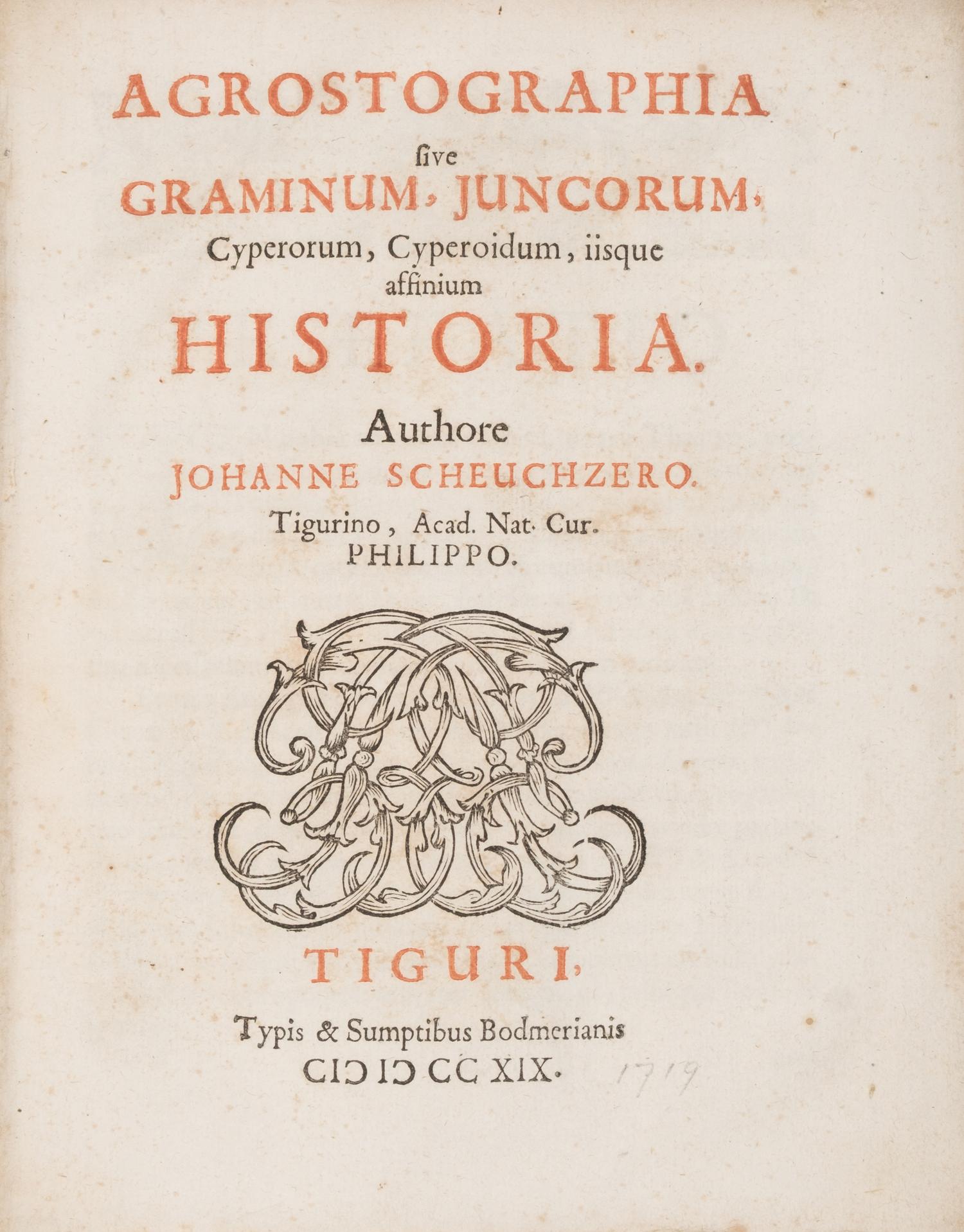 [Natural History] Scheuchzer, Johann. Agrostographia sive graminum, juncorum, cyperorum