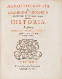 [Natural History] Scheuchzer, Johann. Agrostographia sive graminum, juncorum, cyperorum