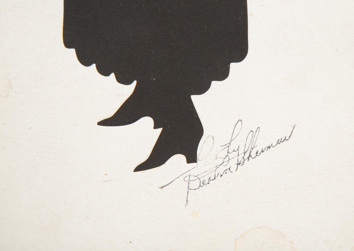 An Assemblage of Framed Paper Silhouettes Featuring 3 Beatrix Sherman Works