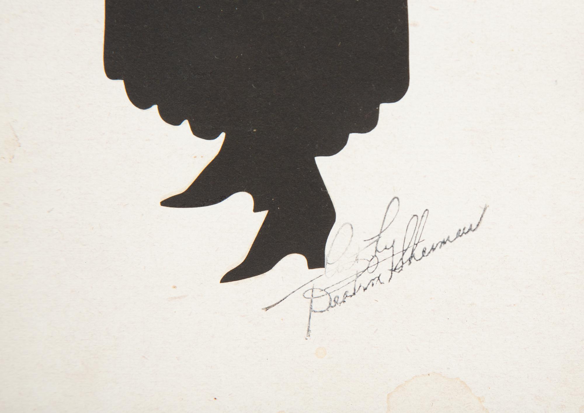 An Assemblage of Framed Paper Silhouettes Featuring 3 Beatrix Sherman Works