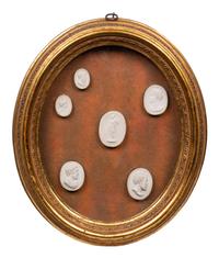 A Group of Six Grand Tour Plaster Intaglios