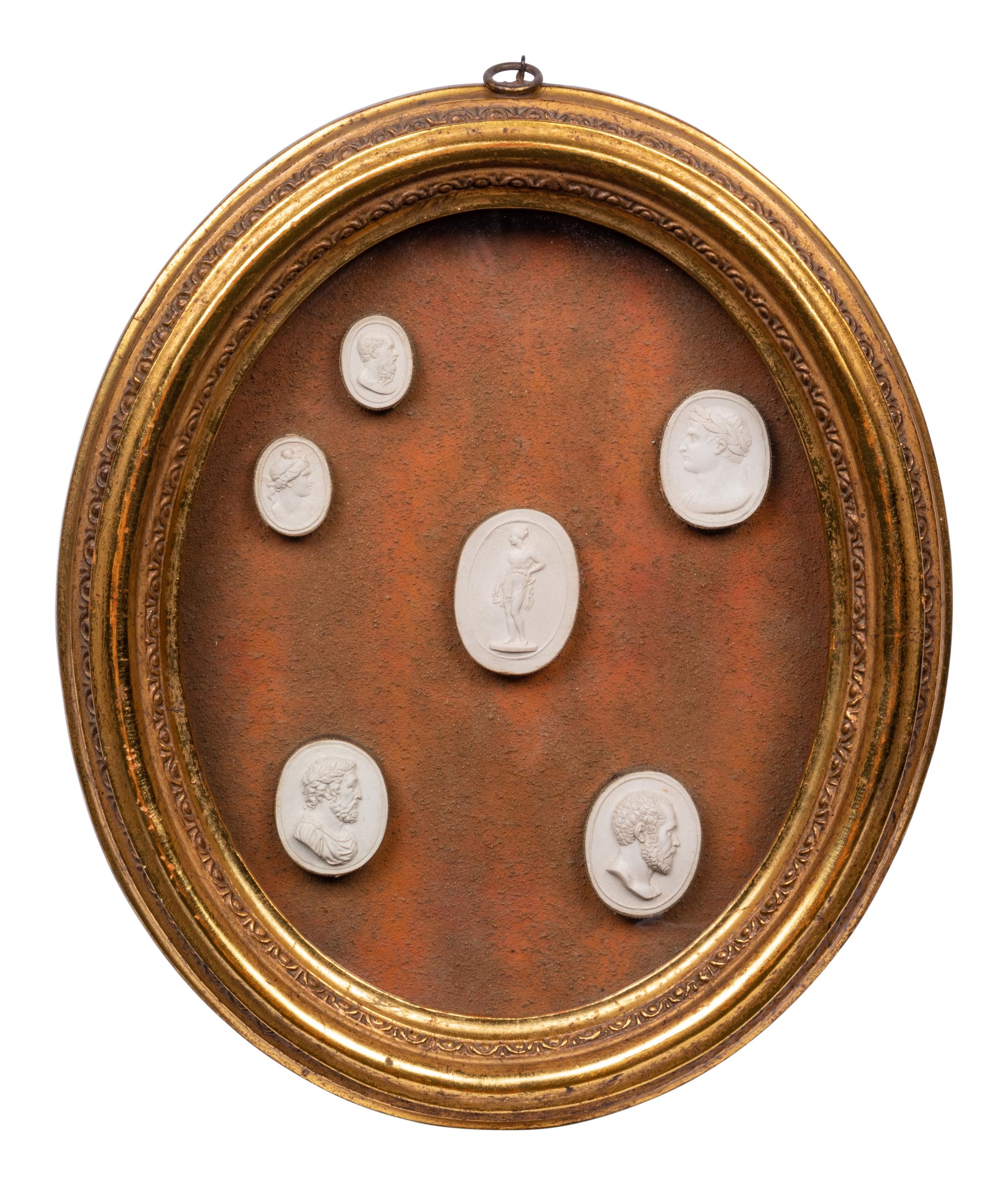 A Group of Six Grand Tour Plaster Intaglios