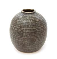 A Swedish Pottery Vase, Carl Harry Stalhane for Rohrstrand Height 8 3/4 inches.