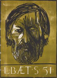 Leonard Baskin (American, 1922-2000) — Self Portrait – L.B. AE T. S. 51 (Self-Portrait at age 51), 1973