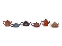 Six Chinese Yixing Zisha Teapots