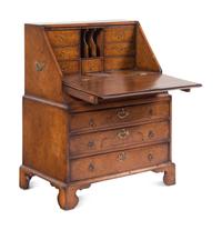 A George II Burl Walnut Slant-Front Desk