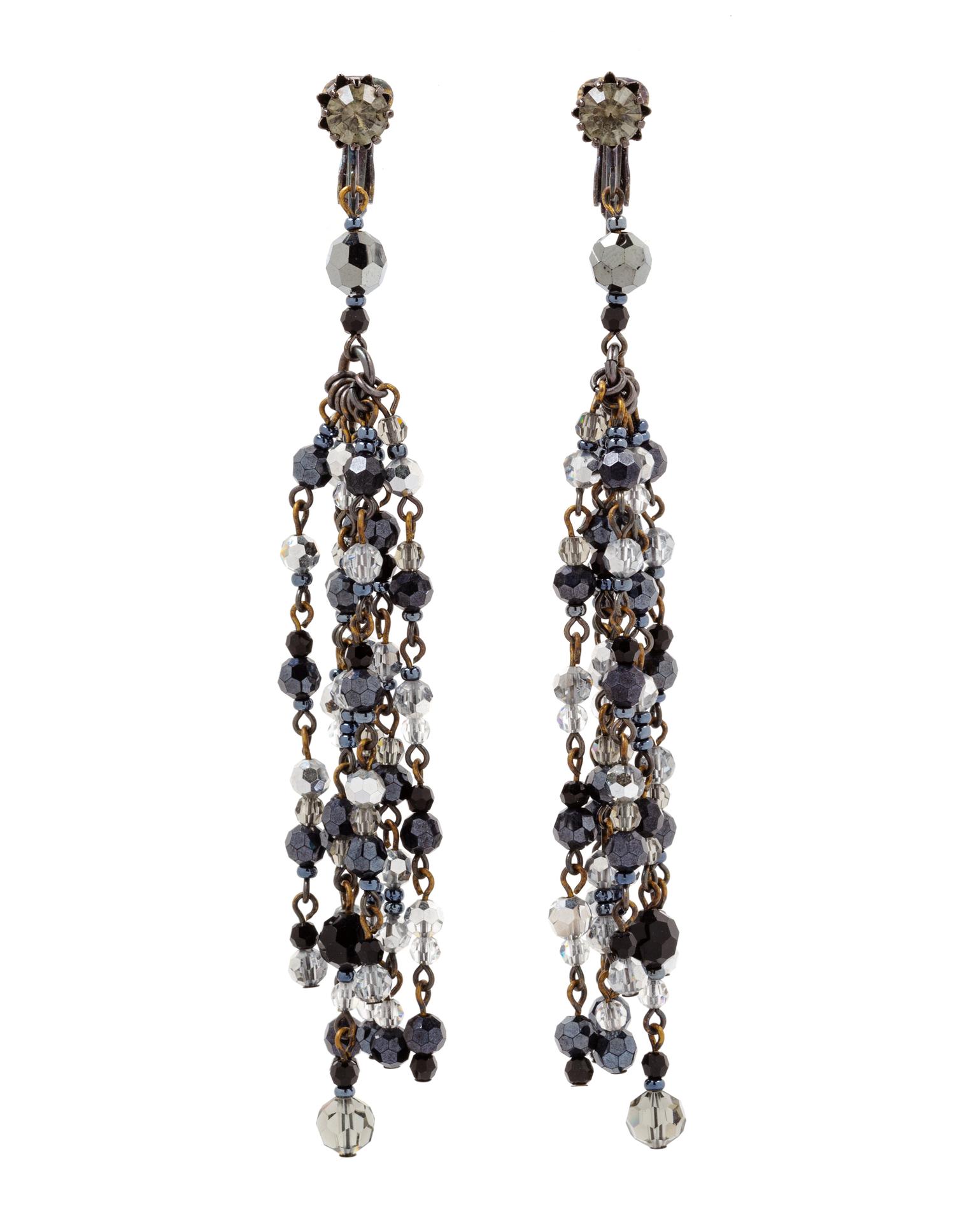 Matching Choker, Earrings, and Handbag with a Shawl, 1980-90s