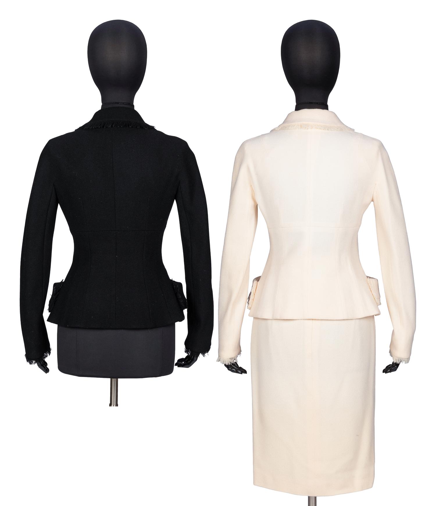 Christian Dior by John Galliano , White Skirt Suit & Black Jacket