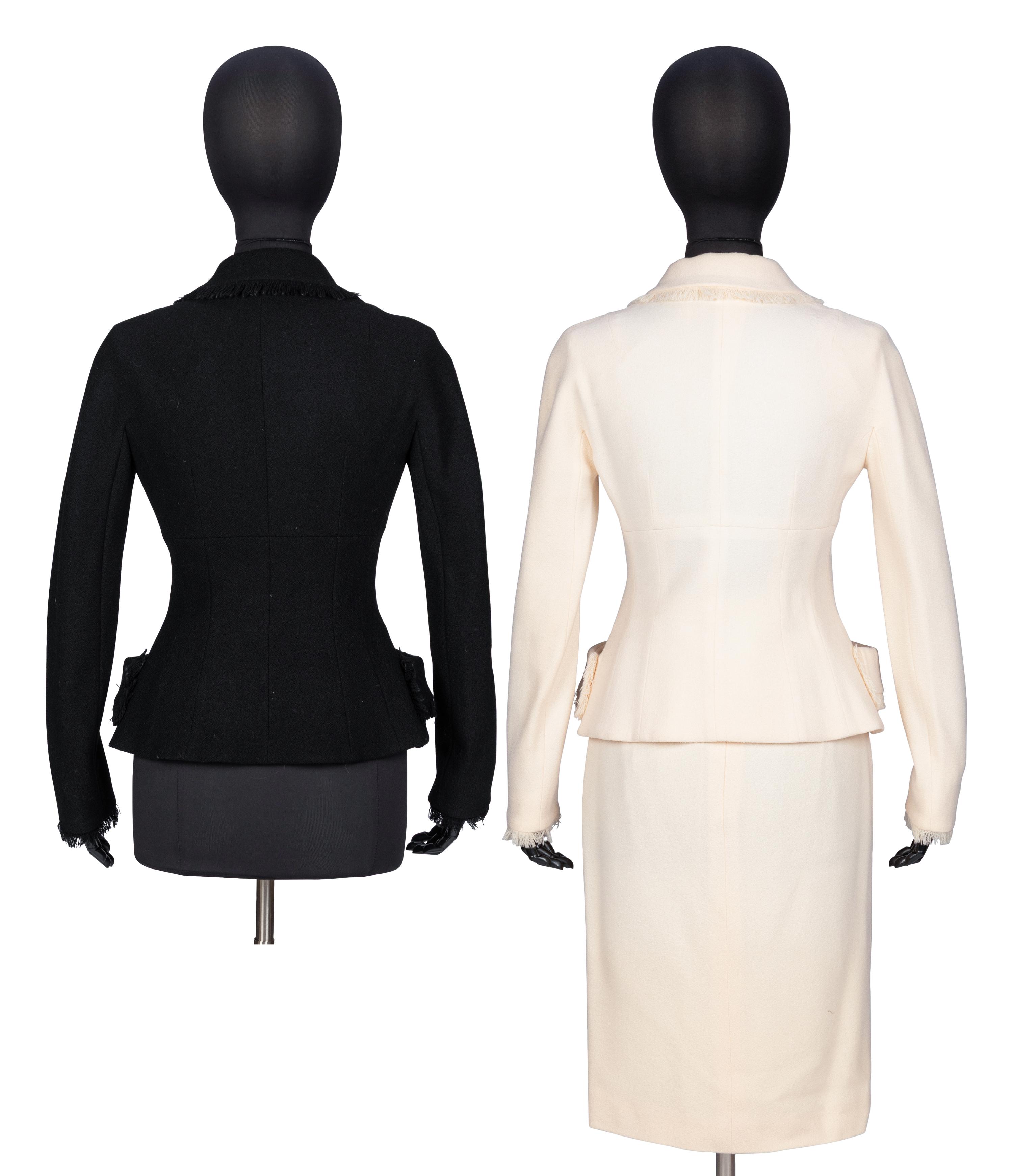 Christian Dior by John Galliano , White Skirt Suit & Black Jacket