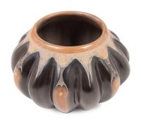 Two-toned Melon Pottery Jar, with Etched Decoration