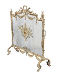 A Louis XVI Style Gilt Bronze Fire Screen