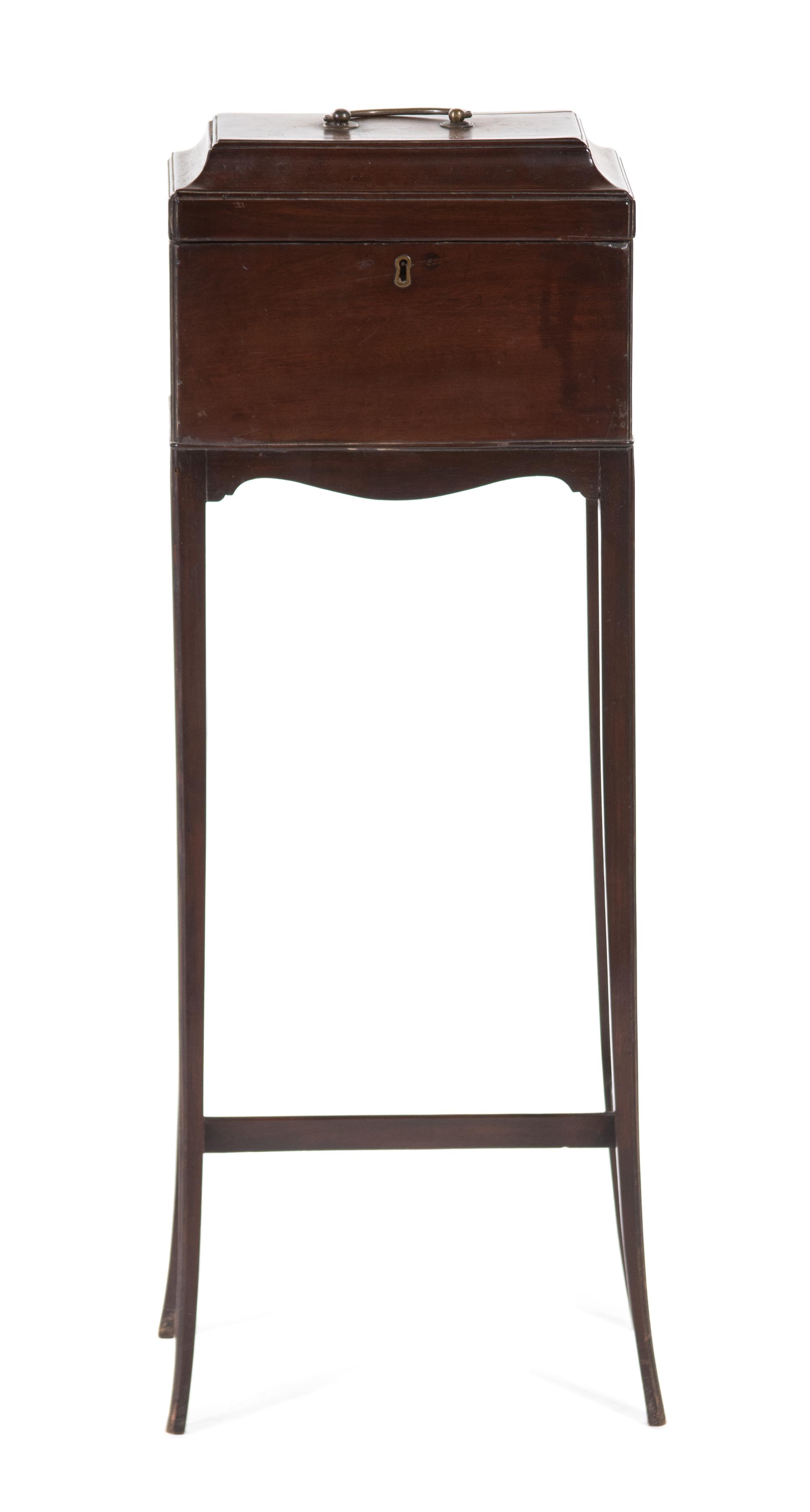 A George III Mahogany Tea Chest on Later Stand