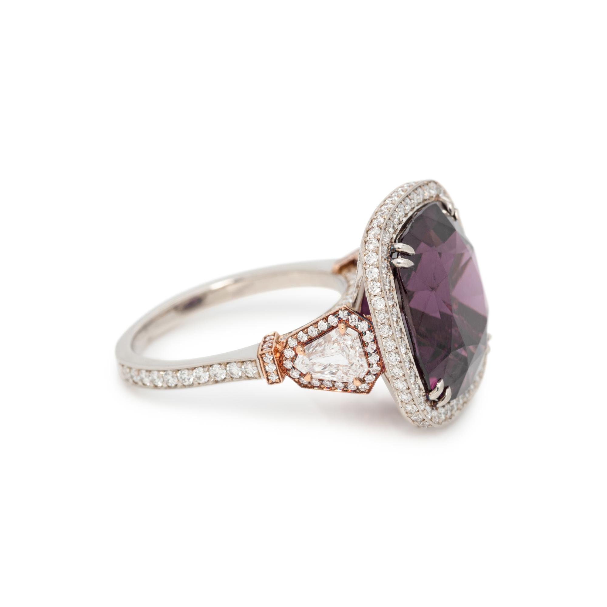 SPINEL AND DIAMOND RING