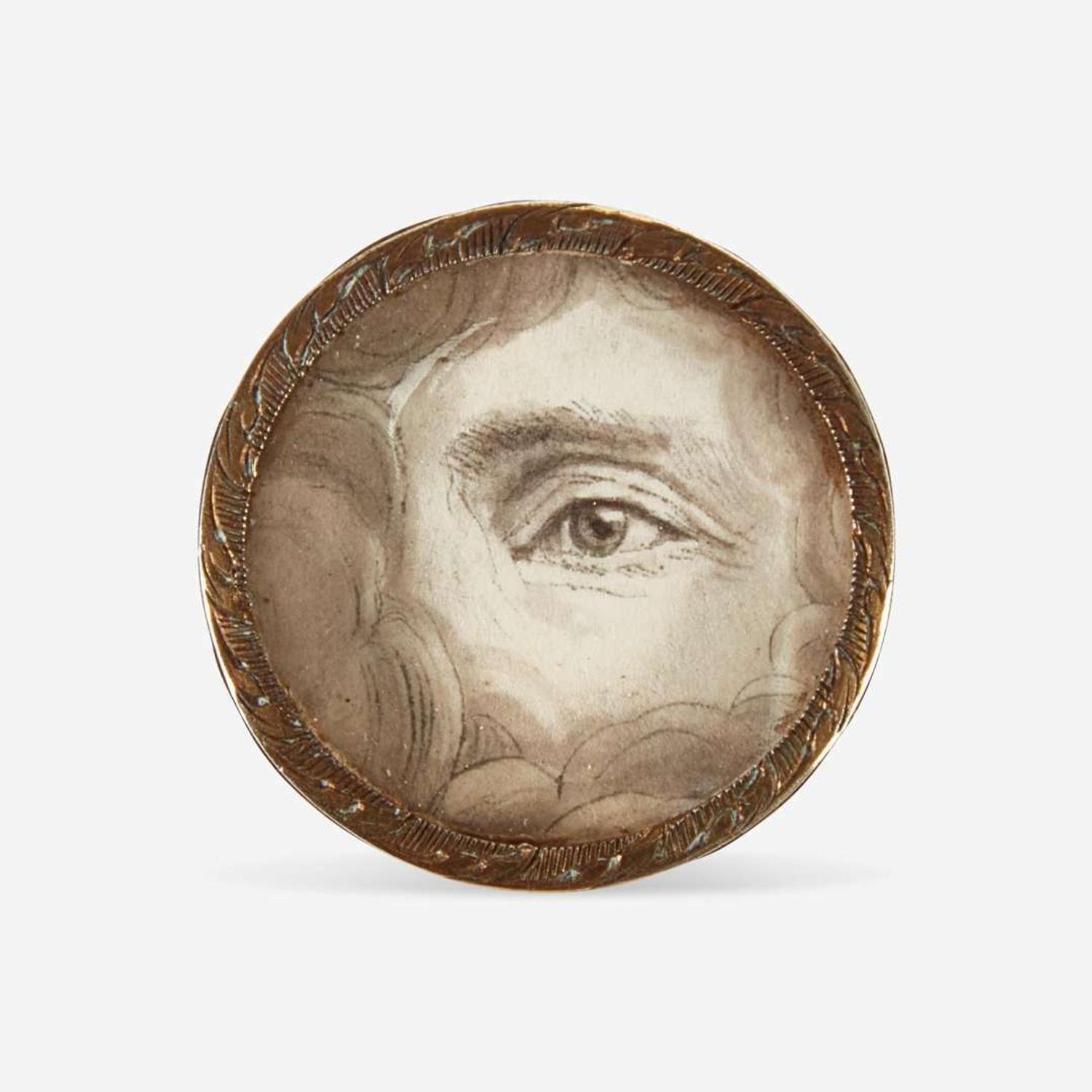 A Georgian lover's eye button early 19th century