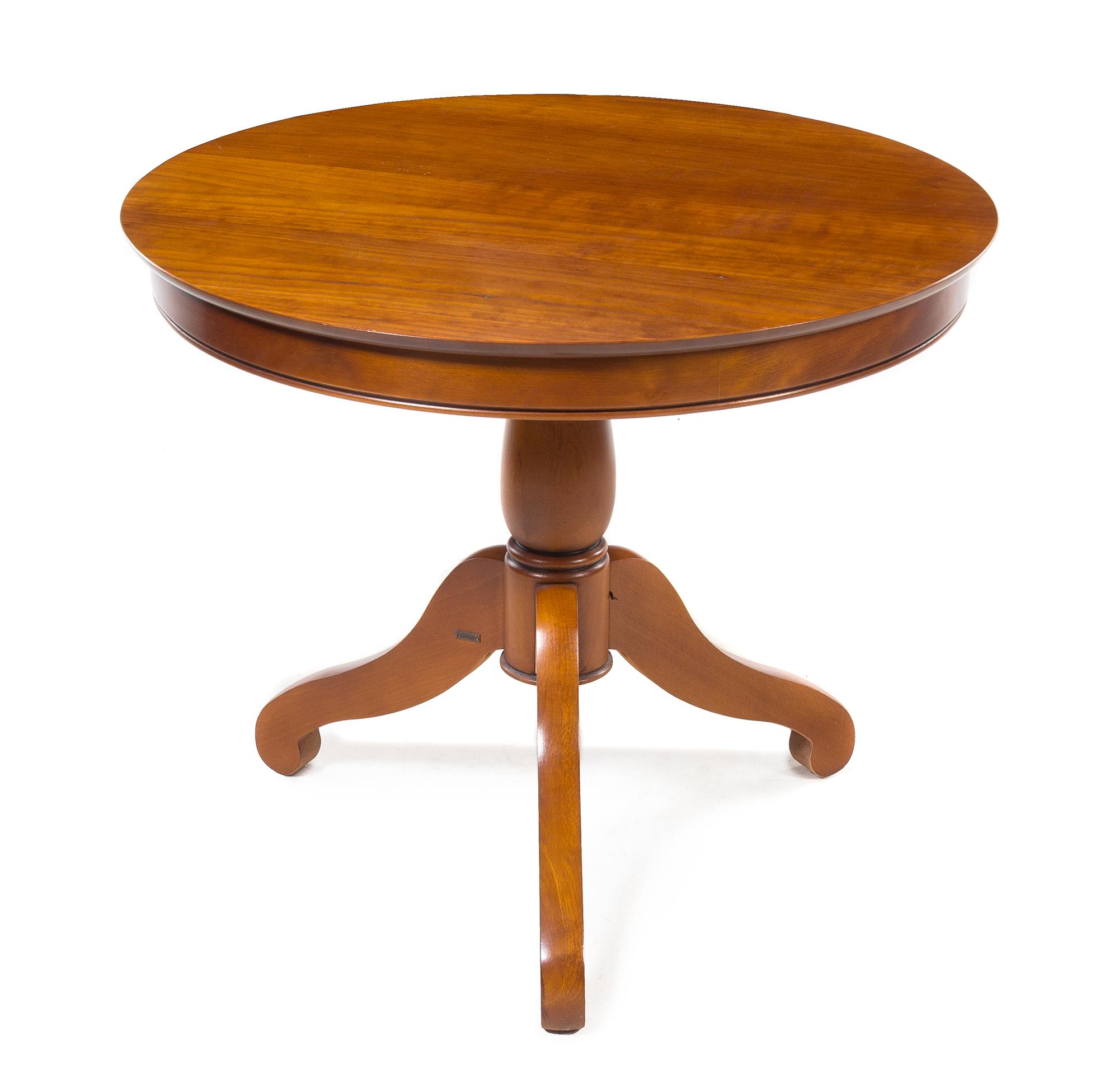 A French Carved Wood Occasional Table Height 28 1/4 x diameter 33 1/2 inches. — 20TH CENTURY