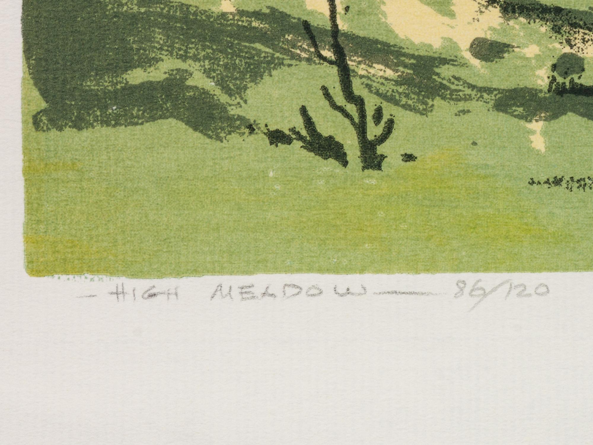 Five Works: Village of Trampas N.M ., edition 64/120; Rio Chama , edition 60/120; High Meadow , edition 86/120; The Stanstuario at Chimayo - N.M., edition 124/130; Palo Verde , edition 83/120