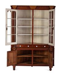 A Chippendale Painted Cherrywood Corner Cupboard
