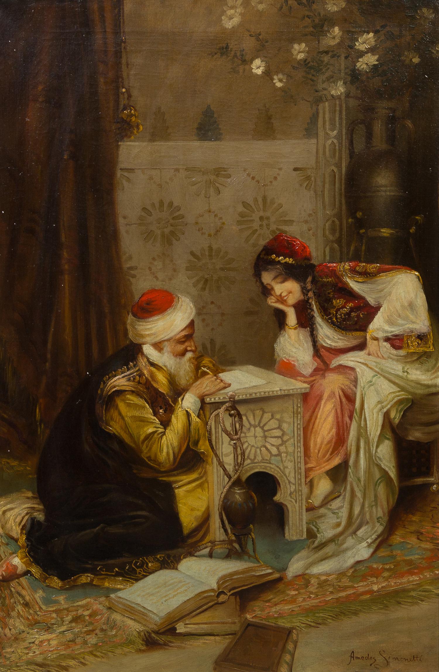 Attributed to Amedeo Simonetti, (Italian, 1874-1922), Writing a Letter