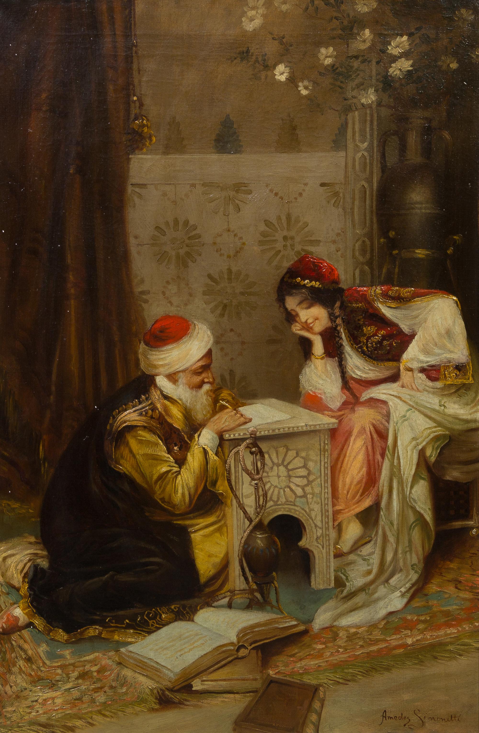 Attributed to Amedeo Simonetti, (Italian, 1874-1922), Writing a Letter