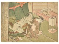 Three 18th Century Japanese Shunga Prints