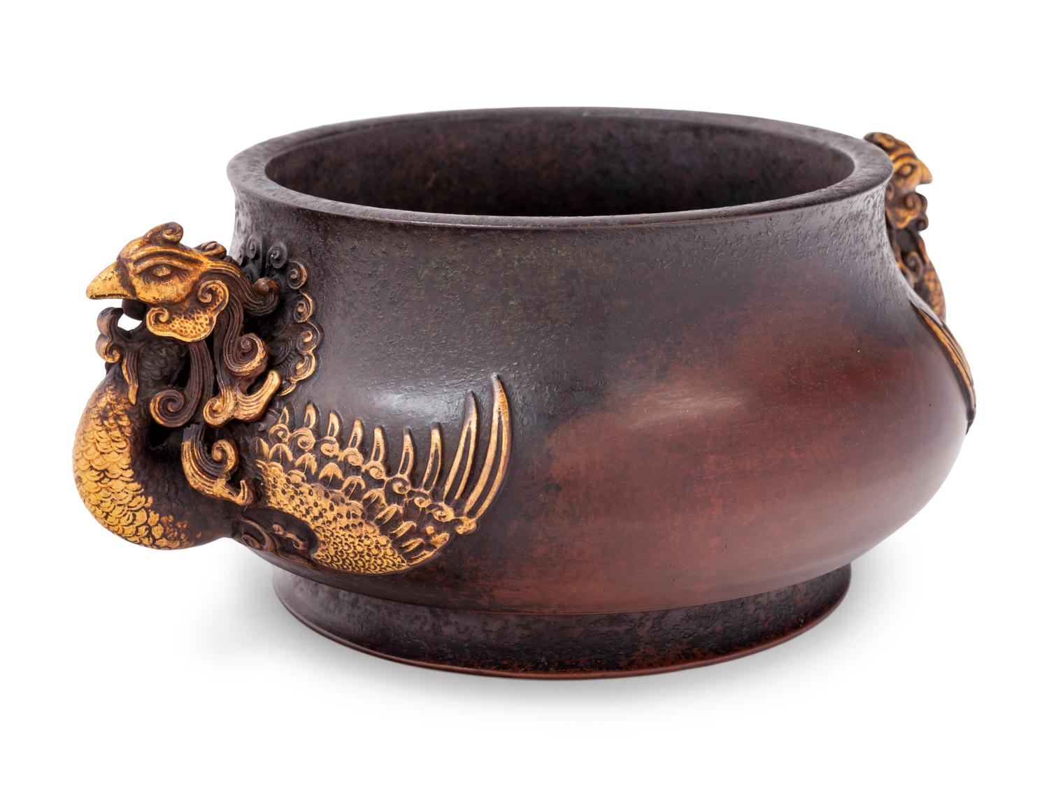 A Chinese Bronze 'Phoenix' Censer