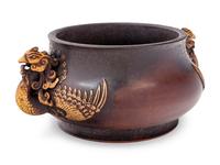 A Chinese Bronze 'Phoenix' Censer