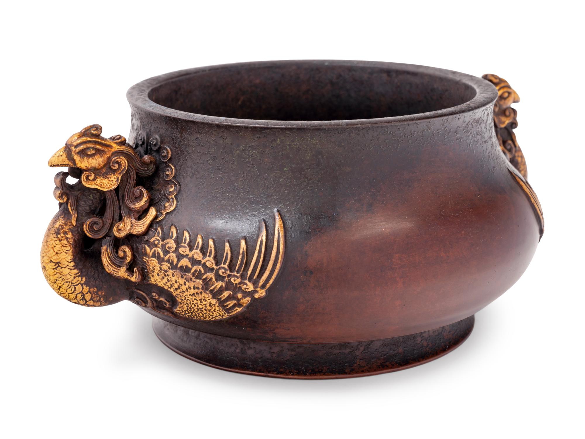 A Chinese Bronze 'Phoenix' Censer