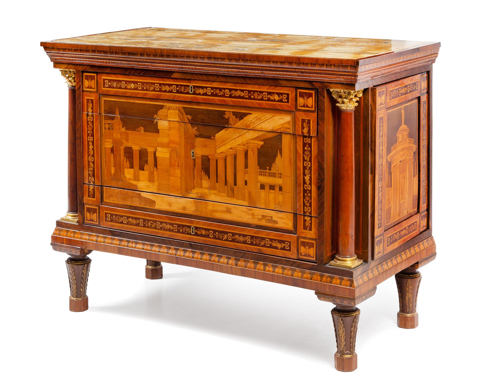 A North Italian Neoclassical Marquetry Commode