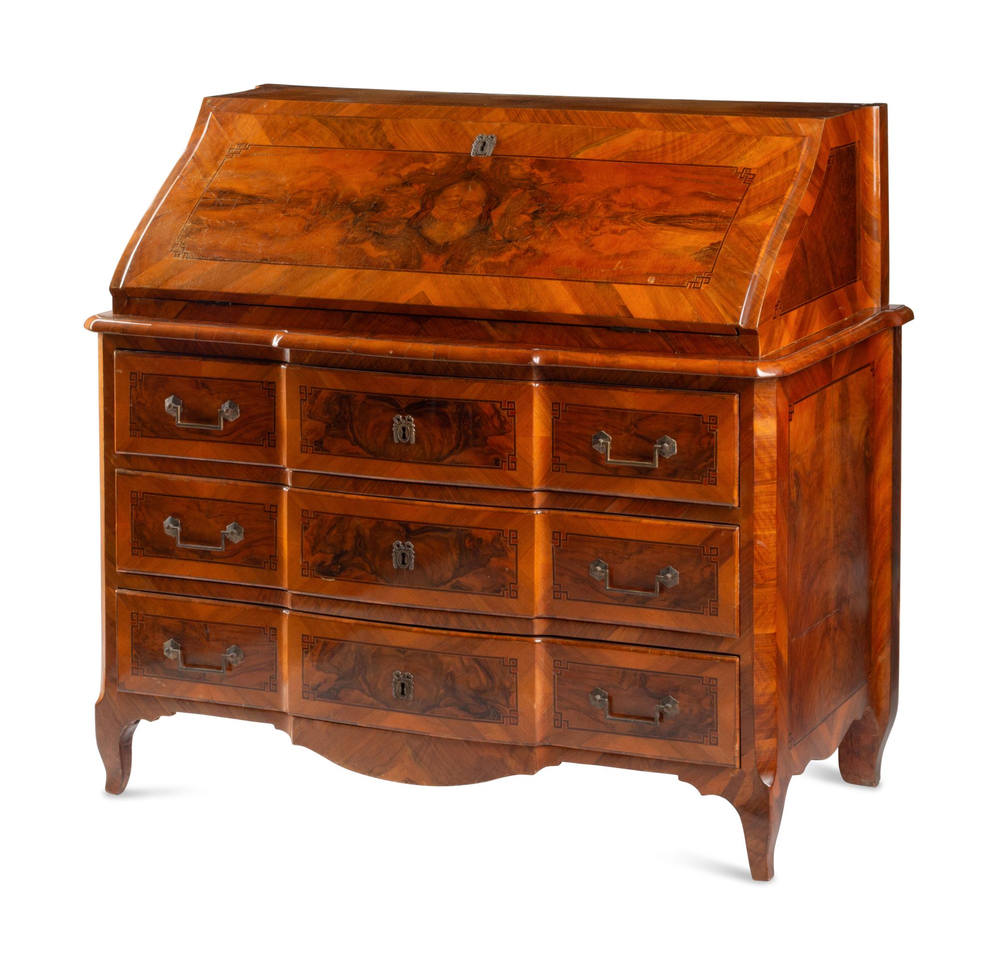 A German Walnut Tabernacle Bureau