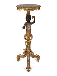 A Venetian Giltwood and Polychrome Figural Pedestal — LATE 19TH/EARLY 20TH CENTURY