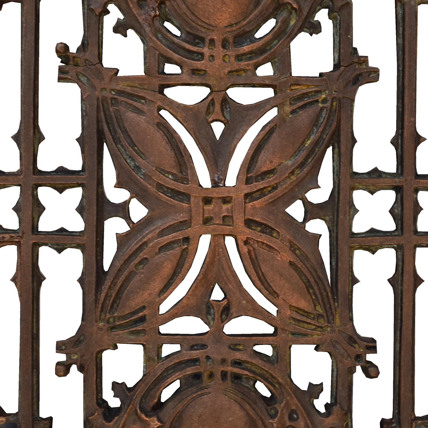A Sullivan Designed Copper Over Iron Stair Baluster from Schlesinger and Mayer Department Store 10" W x 1" D x 31" H — United States, 1899