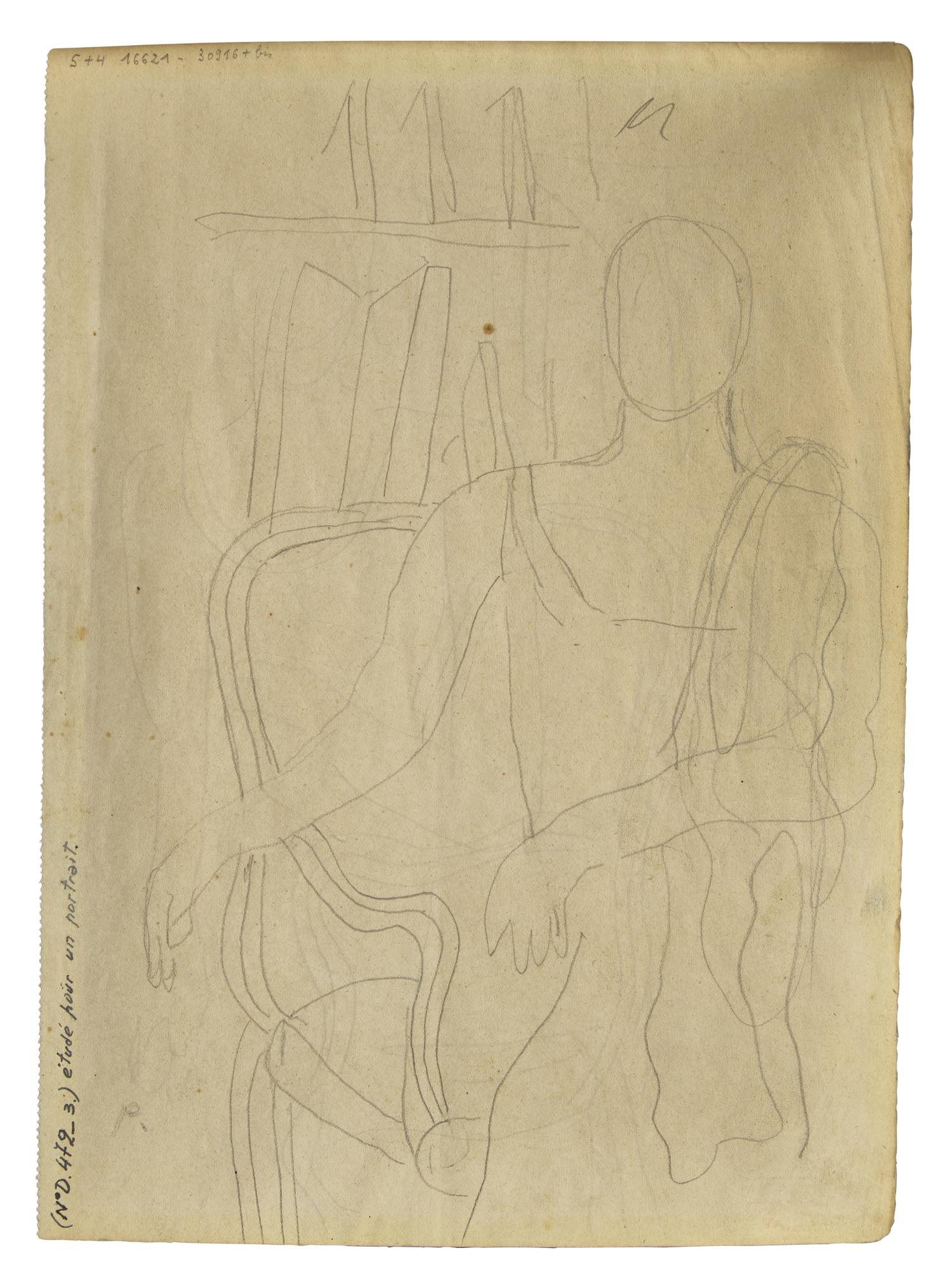 Étude pour le Portrait de Madame Dale; with another study for the portrait verso (A Double-Sided Work), c. 1935