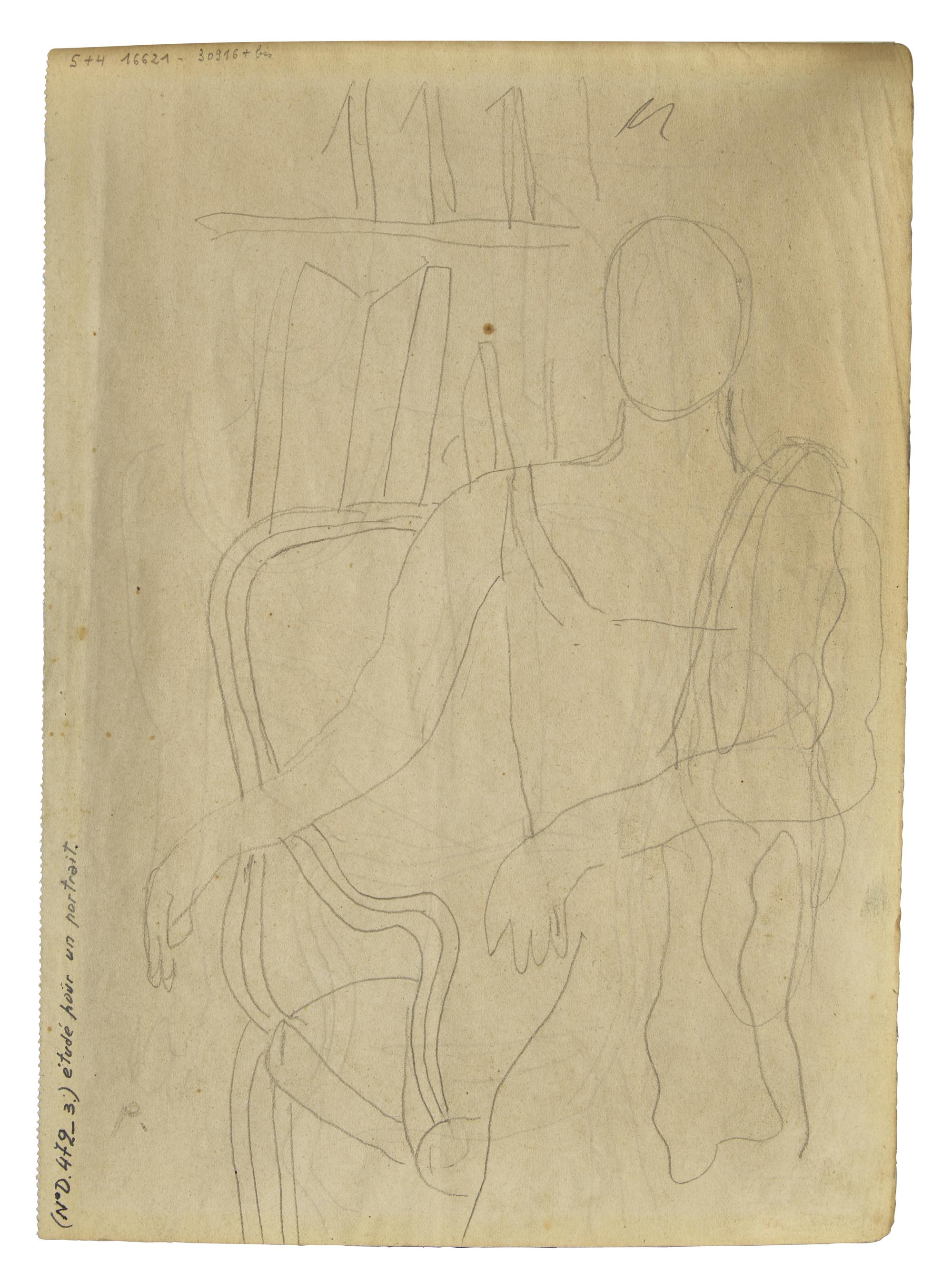 Étude pour le Portrait de Madame Dale; with another study for the portrait verso (A Double-Sided Work), c. 1935