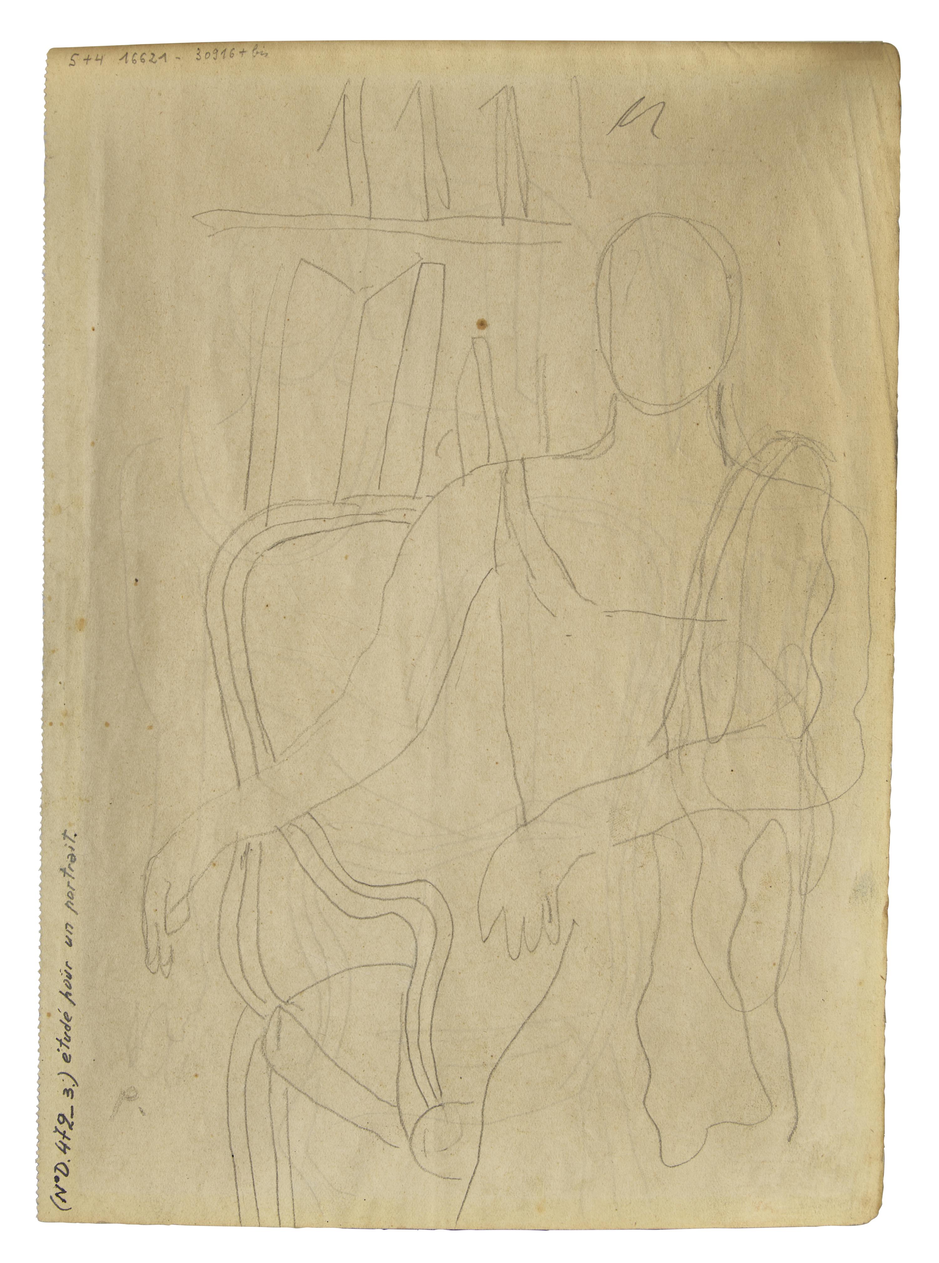 Étude pour le Portrait de Madame Dale; with another study for the portrait verso (A Double-Sided Work), c. 1935