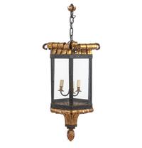 An Iron and Gilt Tôle Hall Lantern