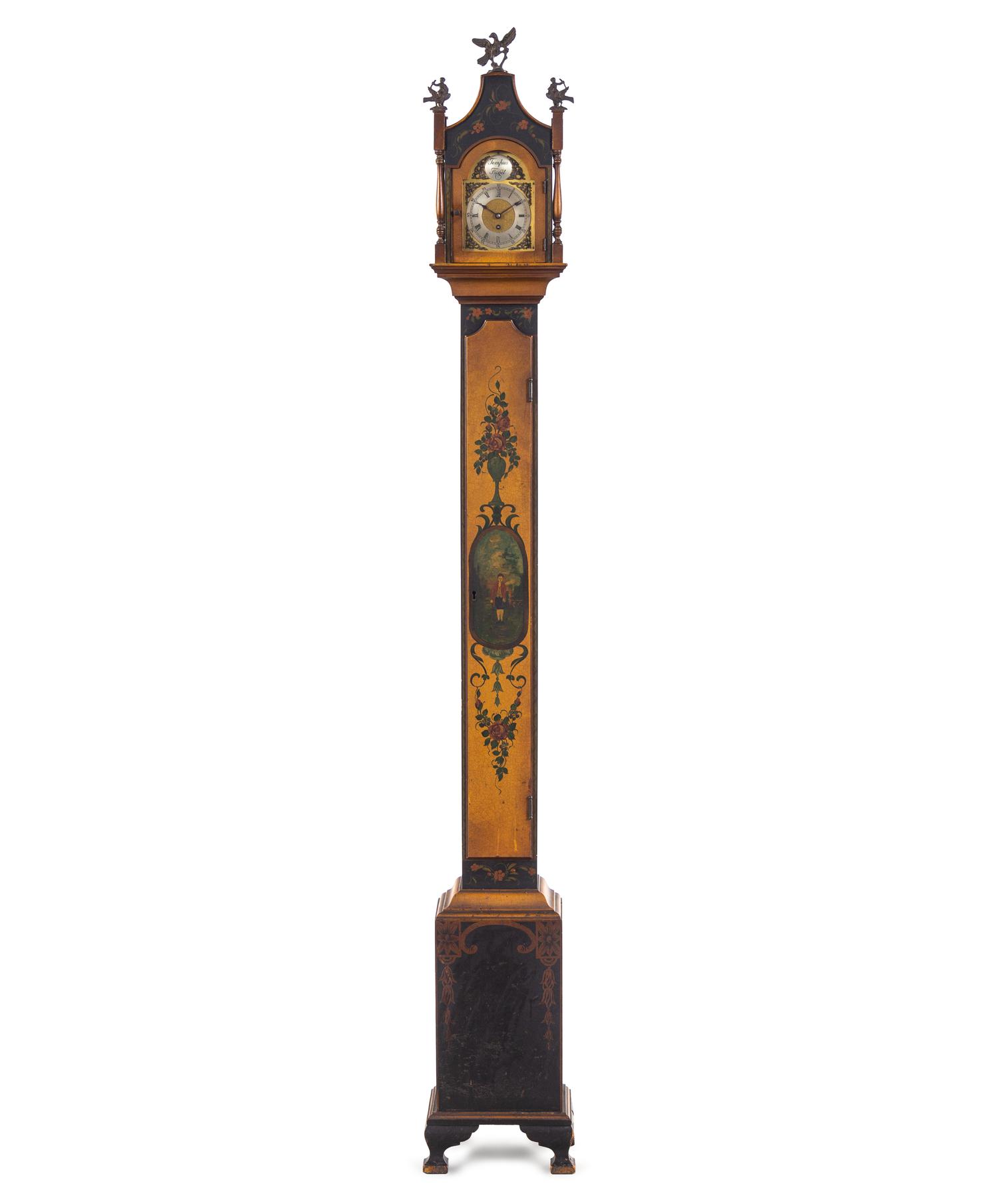 A Painted Mahogany Grandmother Clock — Colonial Mfg. Co., Zeeland Michigan